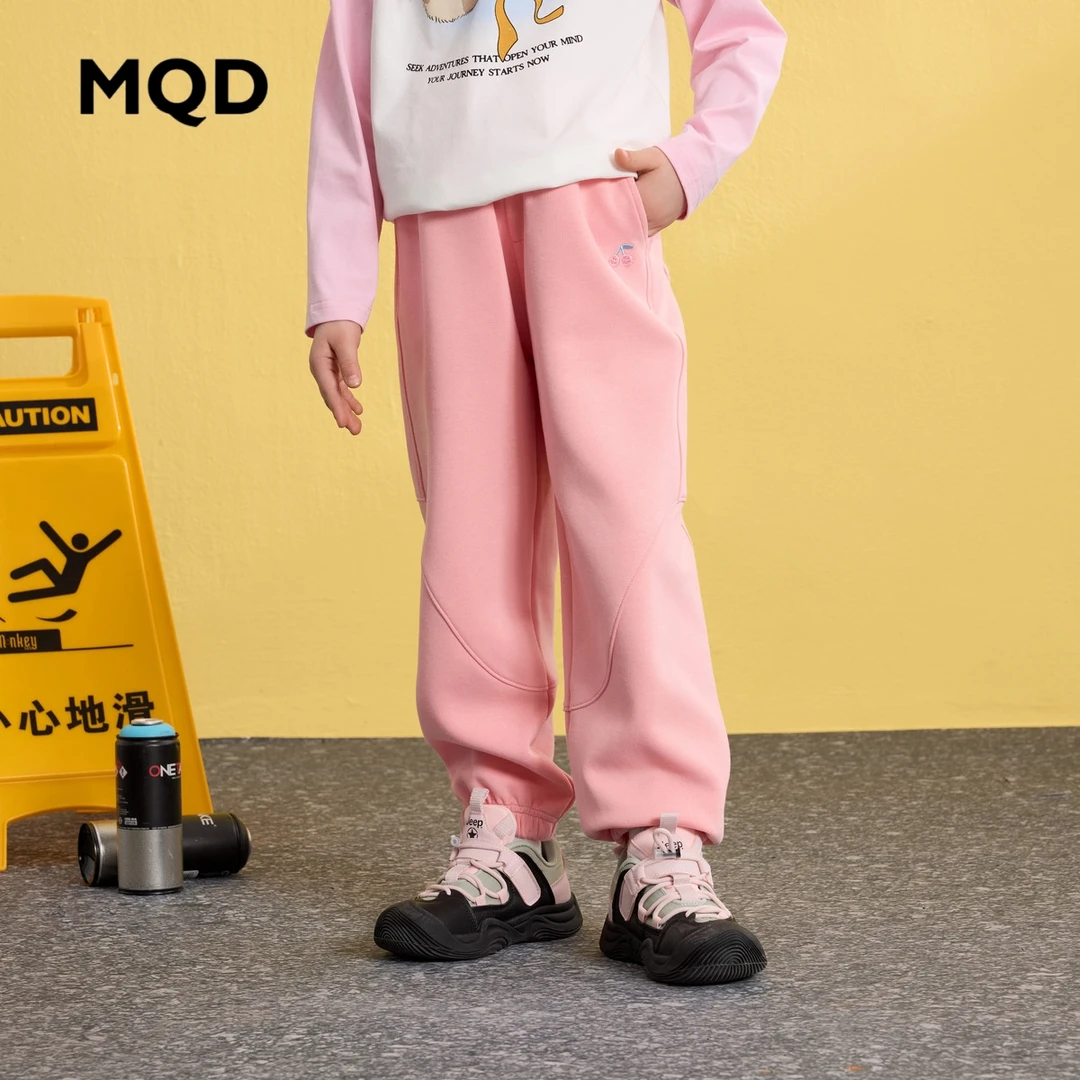MQD童装女童25春款休闲裤针织长裤春印花长裤6651W16010
