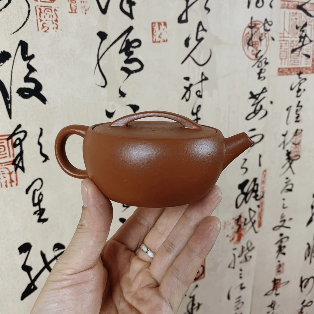 （卢）原矿朱泥汉瓦紫砂壶名家纯手工泥绘家用办公功夫茶具泡茶茶壶