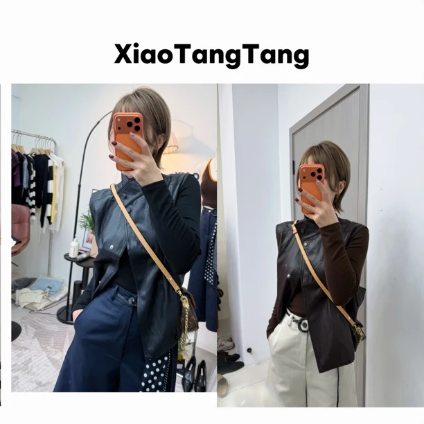 691高品质柔软皮衣马夹