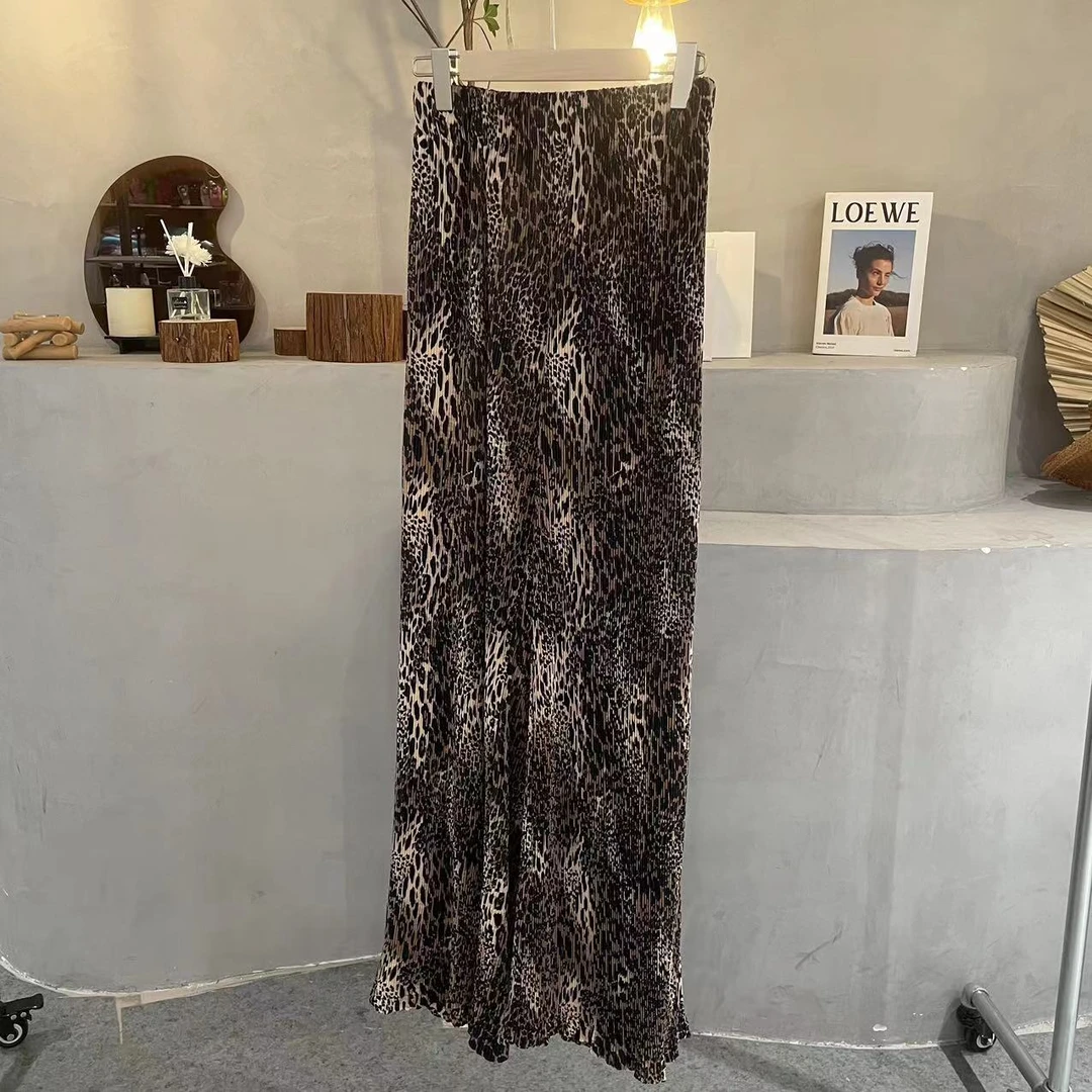 【李十一LISHIYI】松紧腰宽松直筒复古拖地休闲裤   10366X