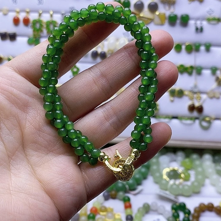 合金手链和田玉小麻花