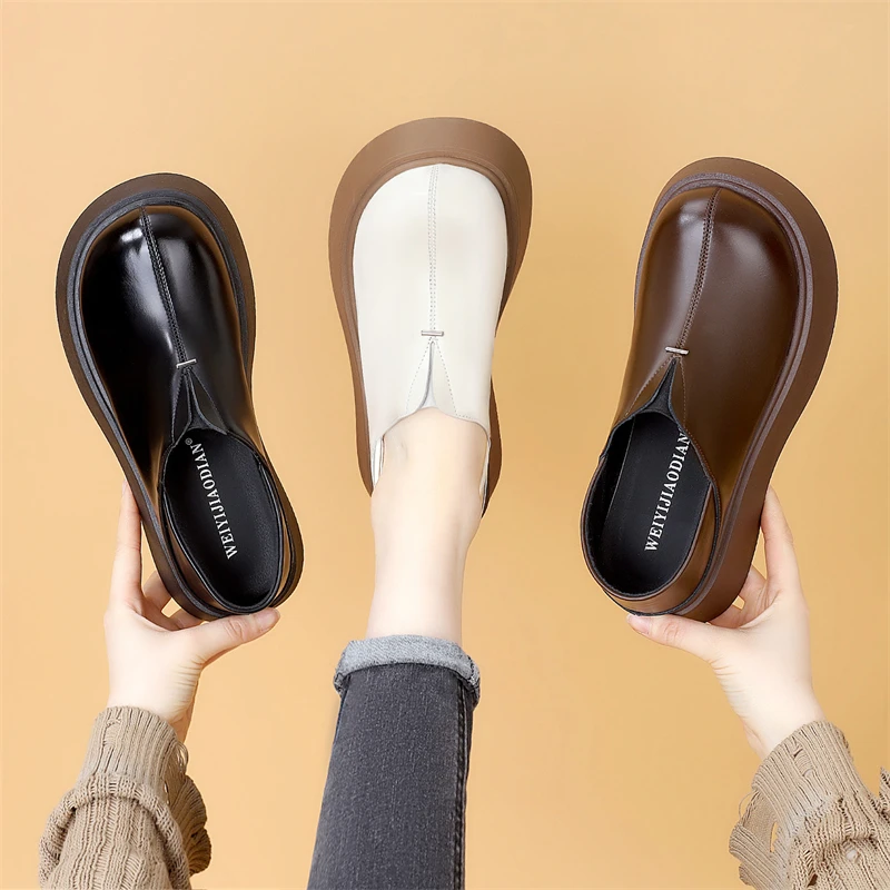 爆款通勤软底乐福鞋女2025春秋新款小皮鞋英伦风休闲懒人百搭单鞋