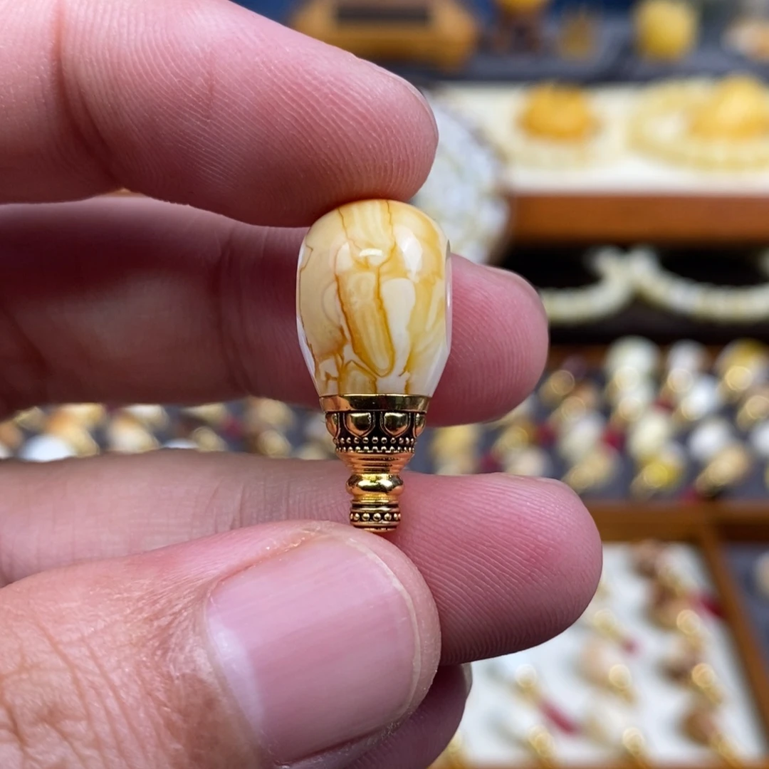 蜜蜡未镶嵌裸石配饰三通尺寸11.4