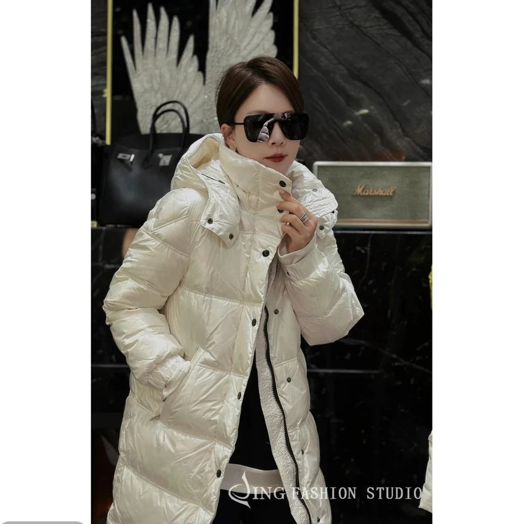 补单热款 JING2025冬季新款6698鸭绒羽绒服连帽女士时尚保暖长款