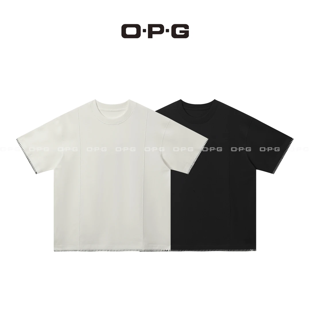 遥发服装【设计师明线款情侣短袖T恤】夏季新款宽松百搭上衣898297