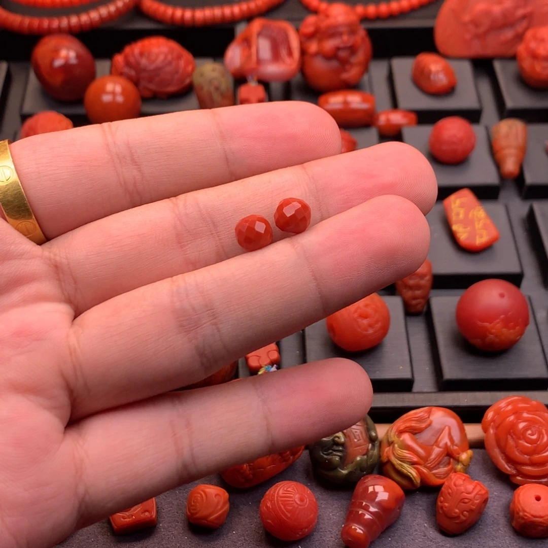 南红玛瑙未镶嵌南红川料原矿无相对珠7.1mm