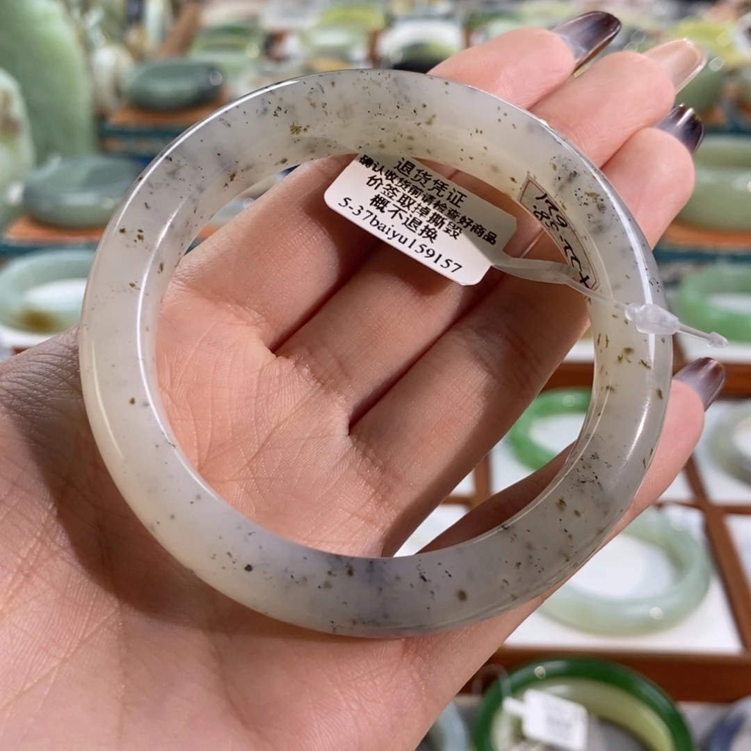 和田玉未镶嵌手镯青海飘糖58/59