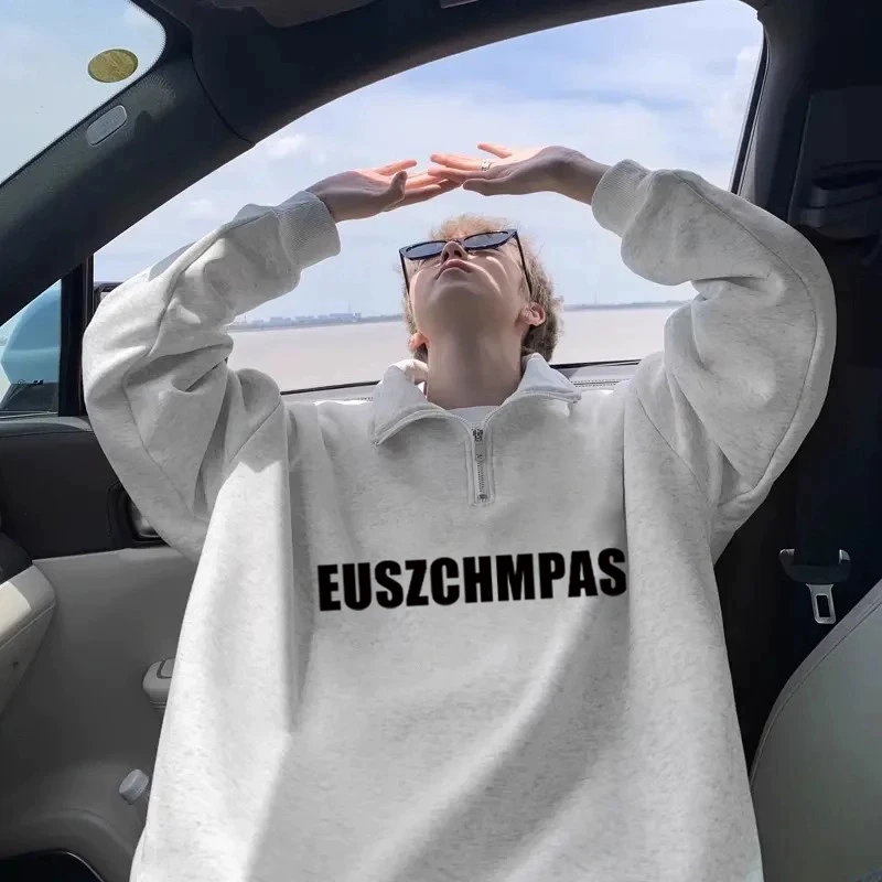 特大码300斤半拉链卫衣秋冬季加绒青少年翻领polo衫男女士上衣潮