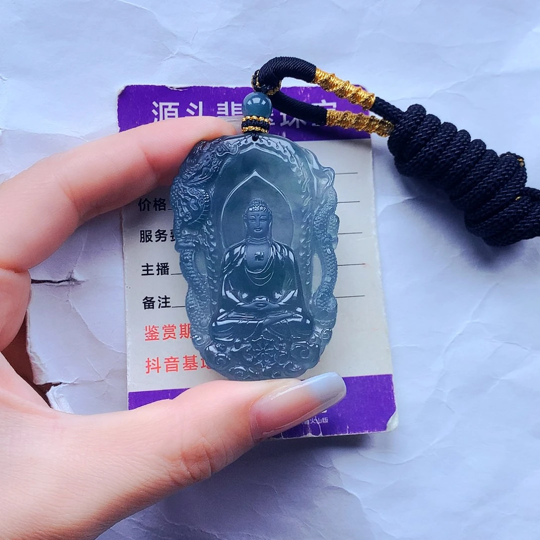 雨***缘翡翠未镶嵌颈饰纯天然A货翡翠，挂件