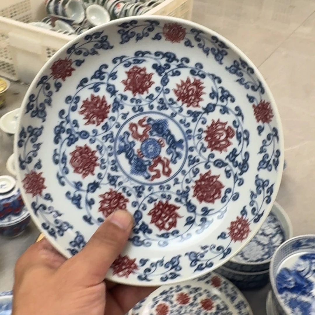 杯釉里红缠枝莲大壶承