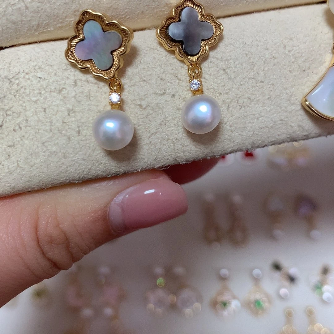 淡水珍珠耳饰合金?****