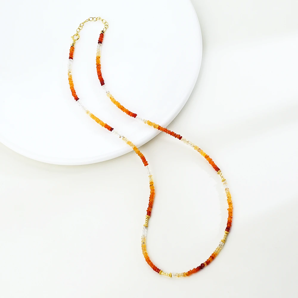 【暖橘岛】银925火欧泊百搭项链（40+3）44218