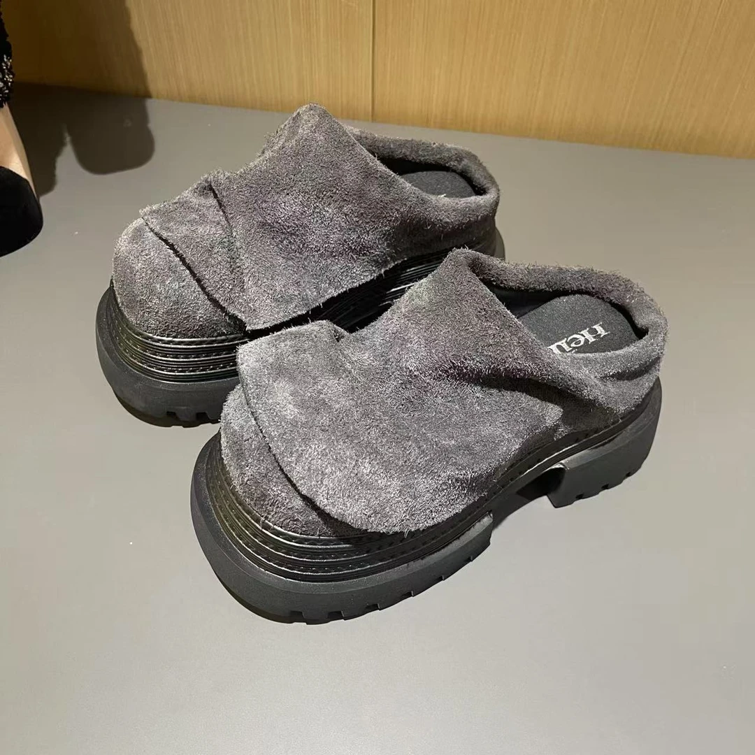 【HeiPa】安暖家（静谧之夜）春季穿新款厚底带时尚韩版女鞋无烟灰