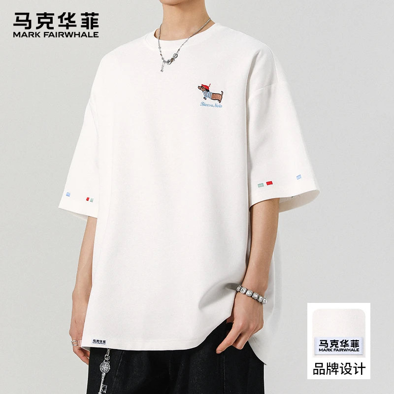 马克华菲卡通印花短袖T恤男款2025夏季新款宽松圆领休闲半袖体恤