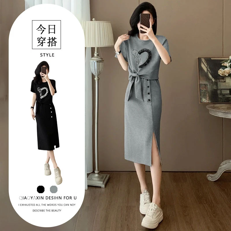 高档女士休闲时尚套装裙夏显瘦气质减龄洋气运动风半身裙子两件套