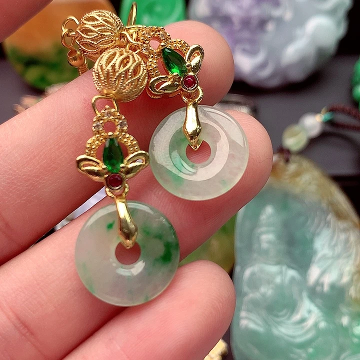 未镶嵌翡翠耳饰A货