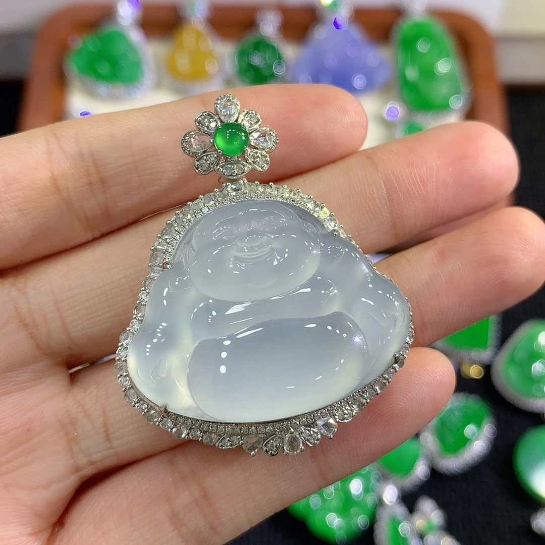 【闪购商品】吊坠(不含链)18K金镶嵌翡翠佛公