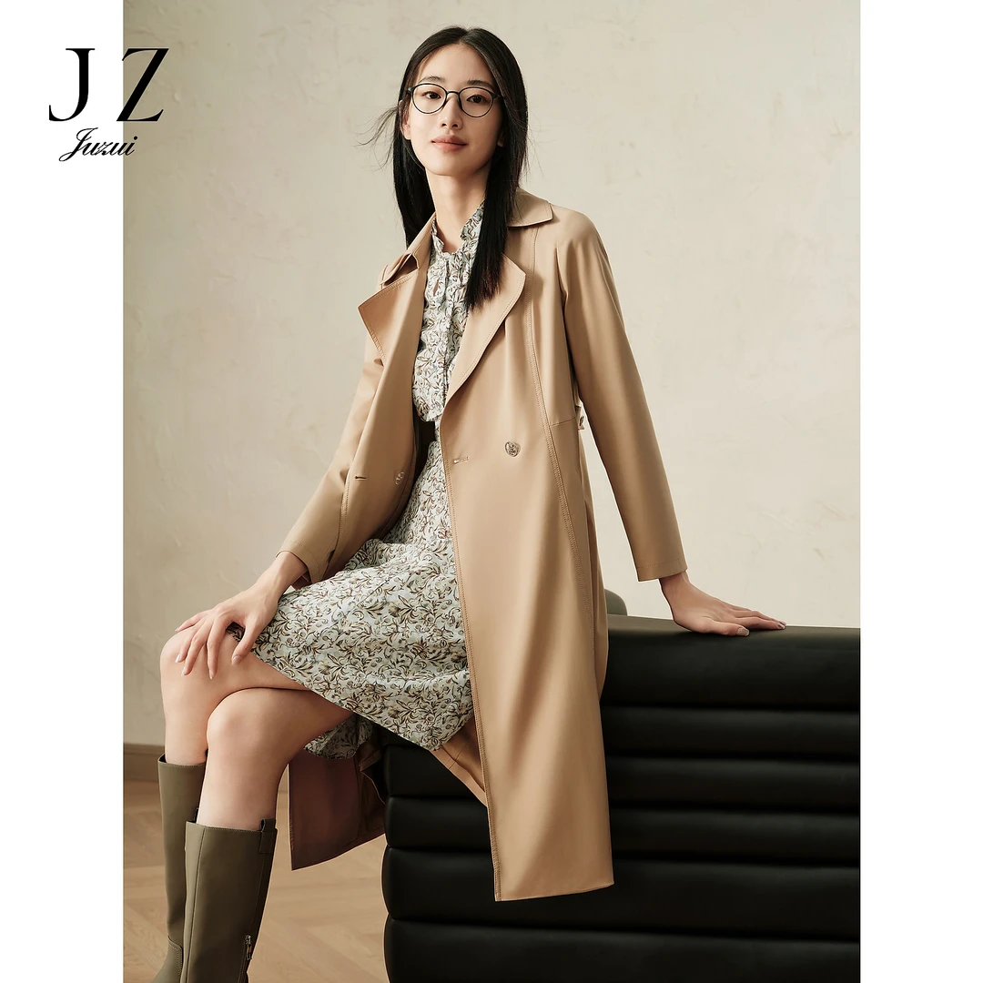 商场同款JZ玖姿JWEQ41104风衣优雅通勤收腰长款女装秋季款