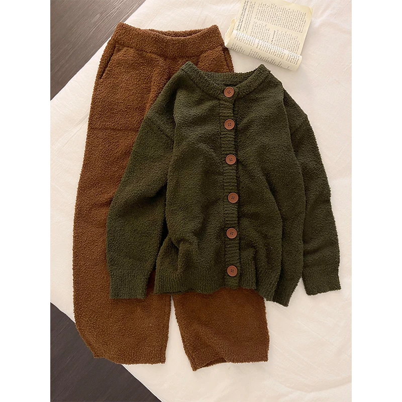 『蓄热型』复古毛绒半边绒睡衣女秋冬2026新款开衫秋装可外穿珊瑚绒