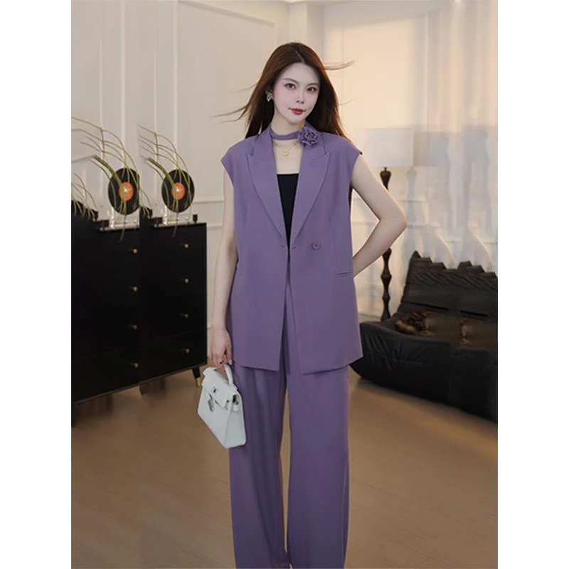 2025夏季新款设计感无袖显瘦女神时尚百搭设计师气质高级感两件套