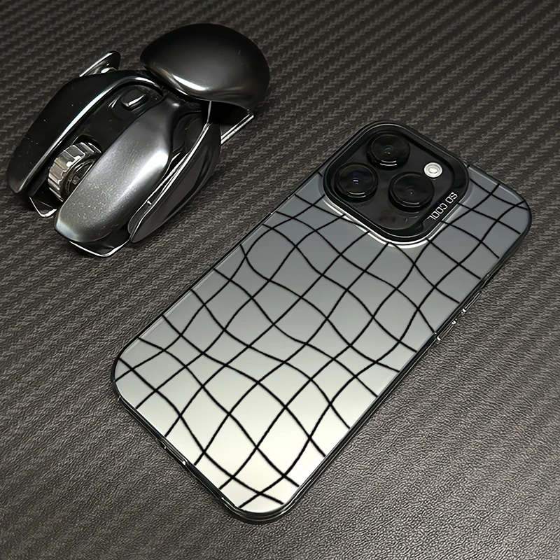 不规则格子适用iPhone苹果16手机壳15Pro高级14ProMax防摔13套12
