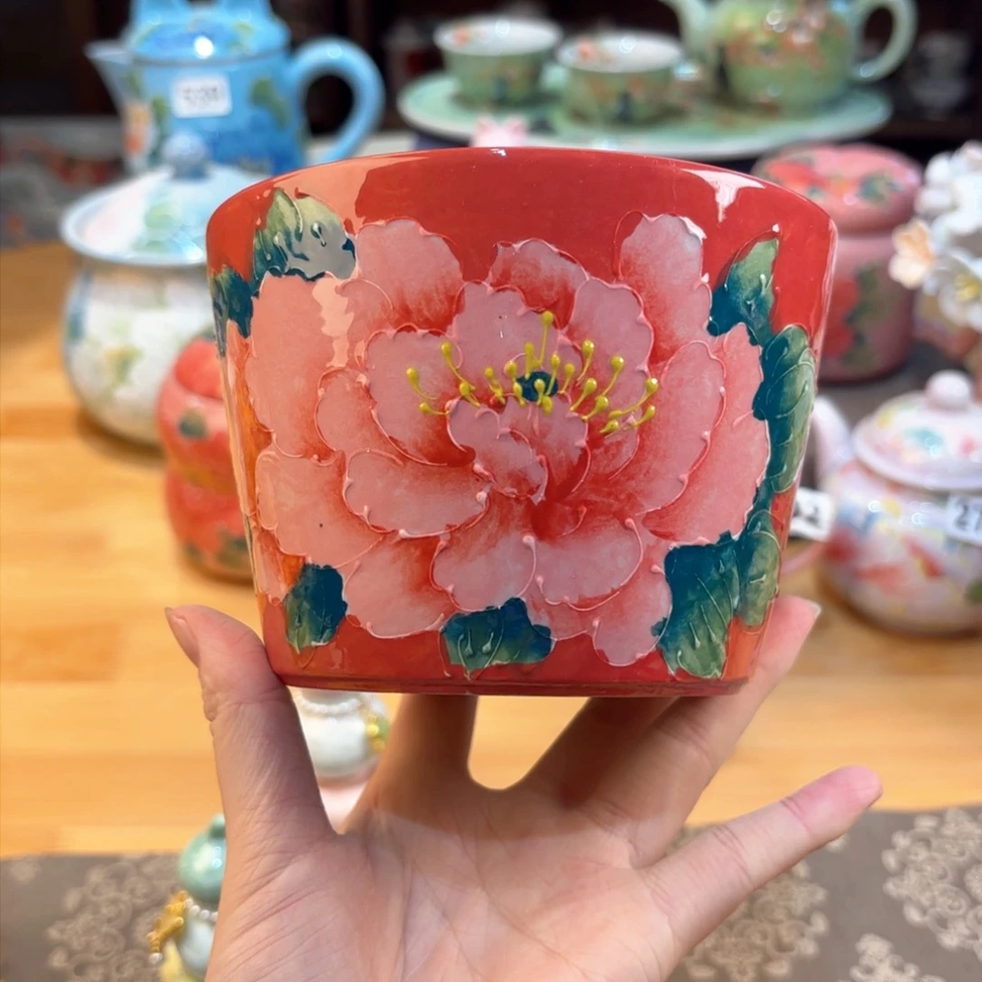 景德镇手绘高温釉下彩陶瓷茶具