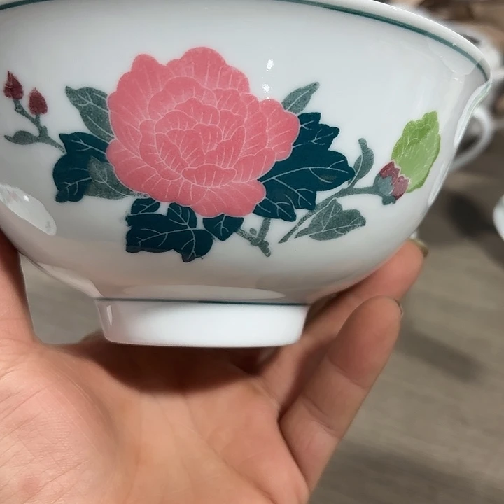 陶16.5公分芙蓉花命碗面碗