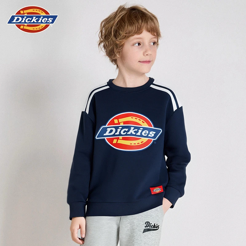 Dickies儿童25年春季新款休闲运动风卫衣藏蓝色宽松251K30LSD111
