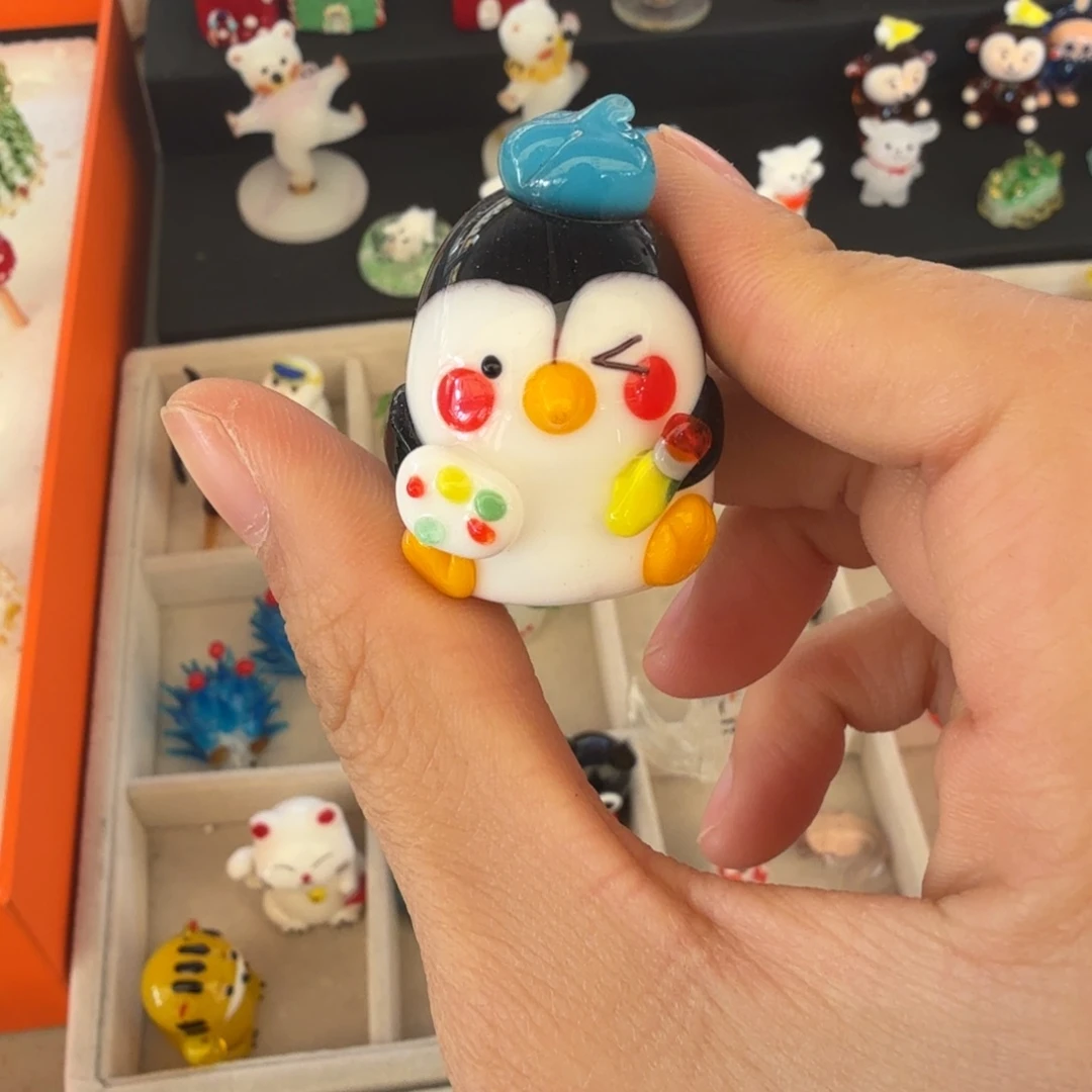 手工艺品琉璃画板企鹅