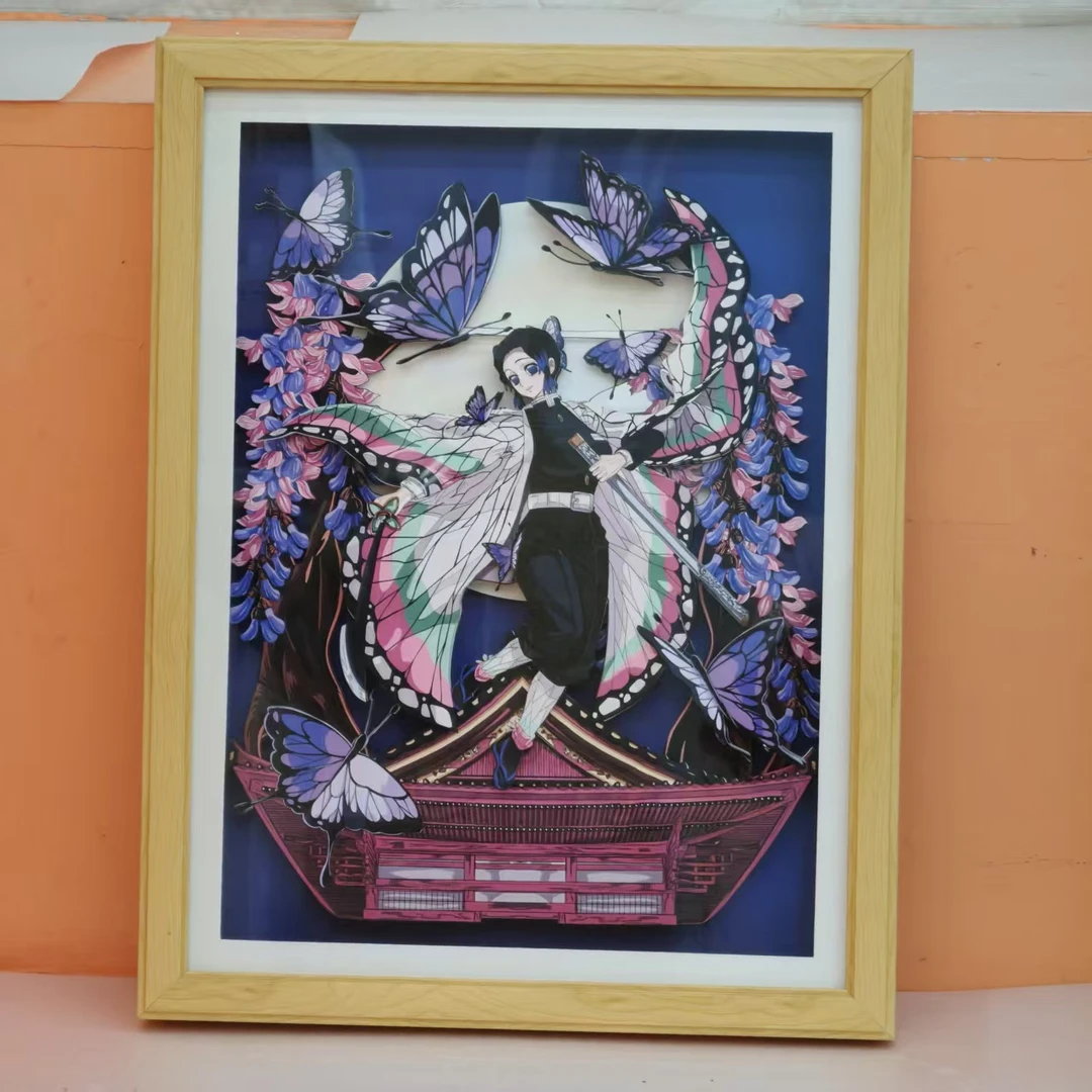 【鬼灭之刃】GMA115紫色底蝴蝶忍动漫3d立体画周边客厅背景墙挂画