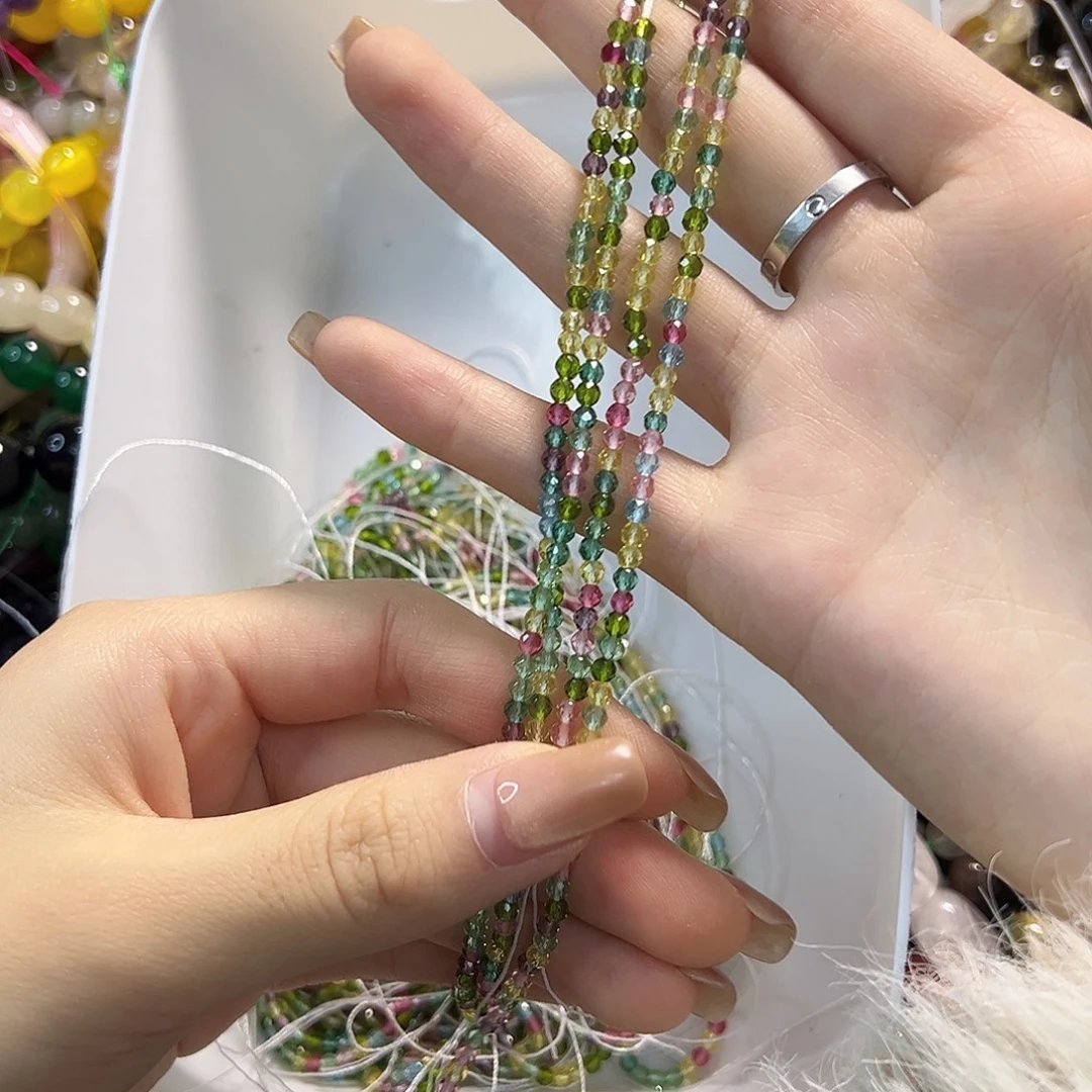 玛瑙/玉髓未镶嵌珠宝半成品多宝水晶卡3两条