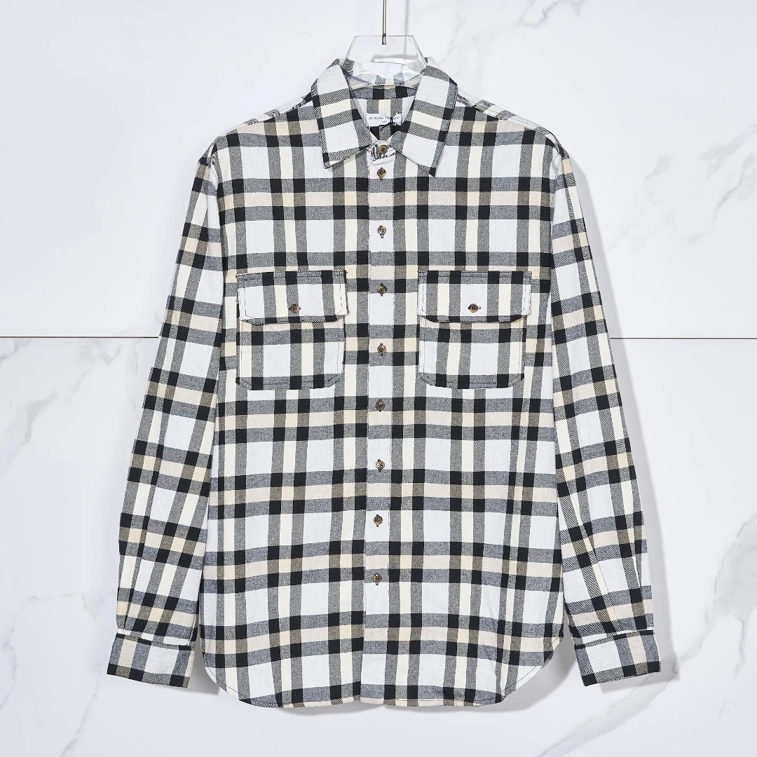 全新未使用/IH NOM UH NIT男士格纹衬衫/ITBU00033