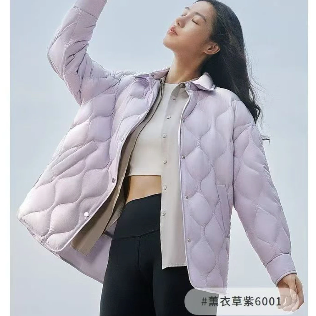 宽松菱格小个子立领冬季女装女长袖轻薄通勤百搭羽绒服女款短款