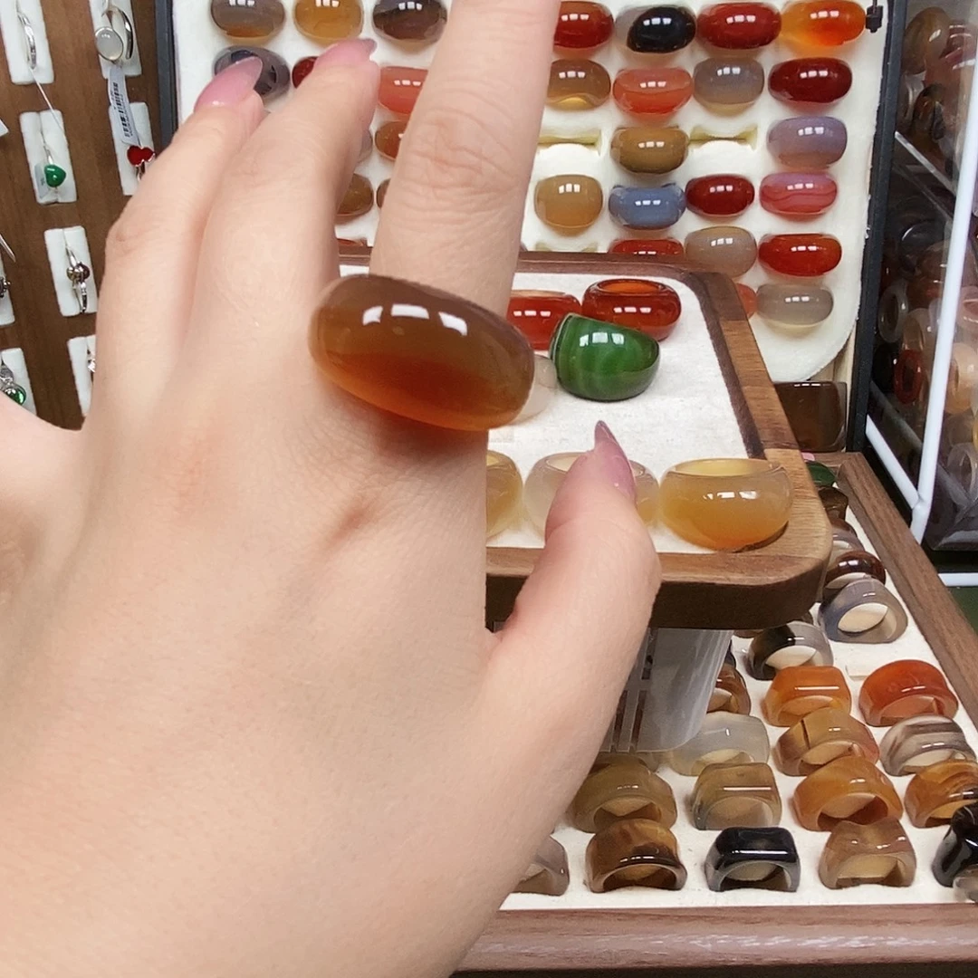 俩***琻玛瑙/玉髓合金戒指