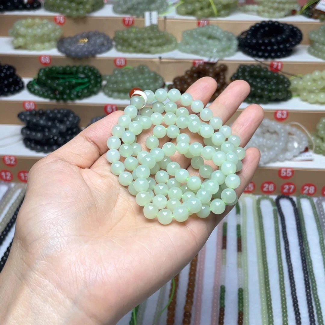 和田玉未镶嵌颈饰7mm