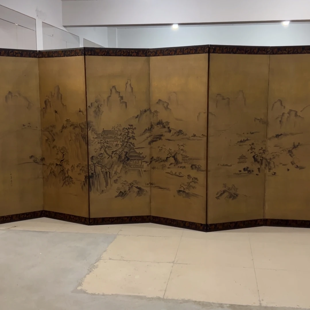 绘画屏风框画茶空间设计