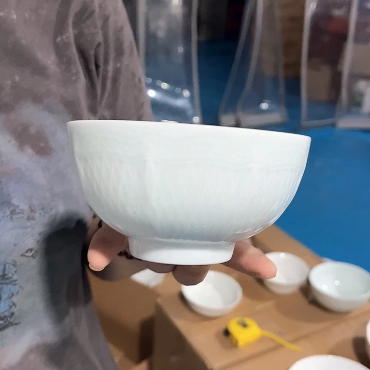瓷片云梦青瓷4.75英寸米饭碗六个包邮