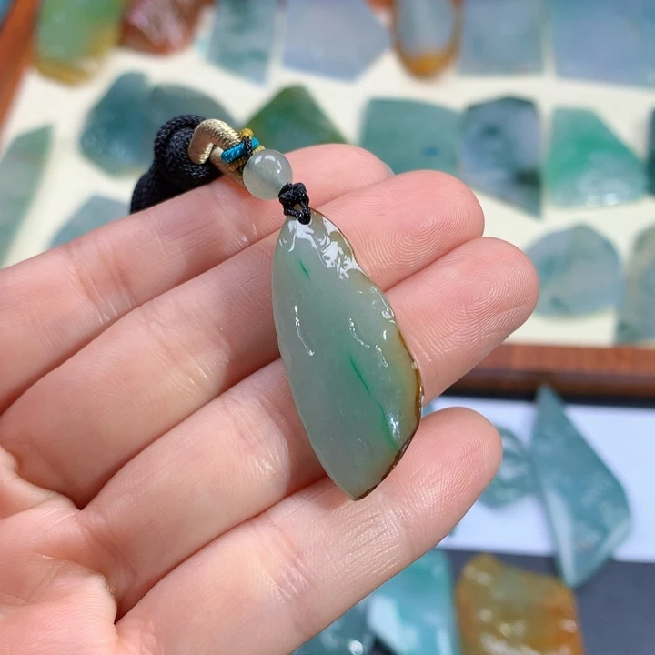 翡翠未镶嵌颈饰天然缅甸翡翠包邮包绳