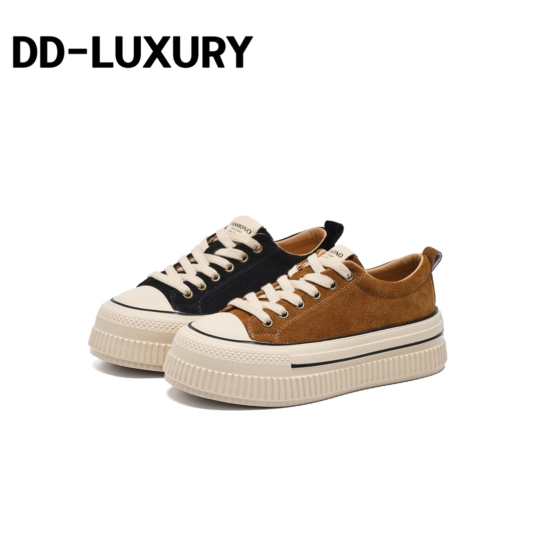 【DD】D25298时尚厚底小众饼干鞋-LUXURY秋冬新款轻软底低帮休闲鞋