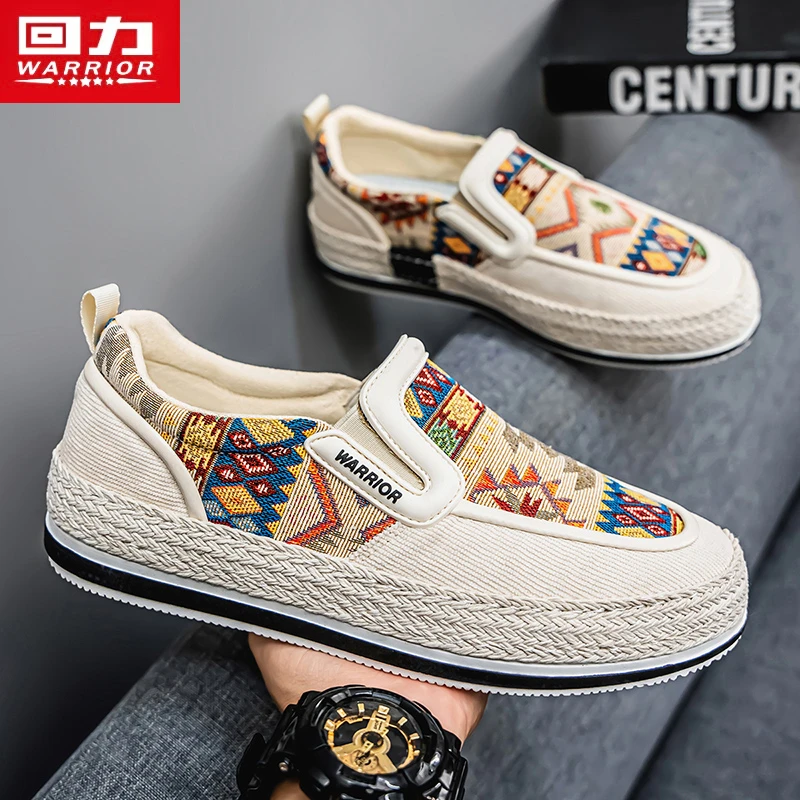 回力老北京布鞋男款夏季透气百搭一脚蹬懒人鞋男软底低帮休闲男鞋