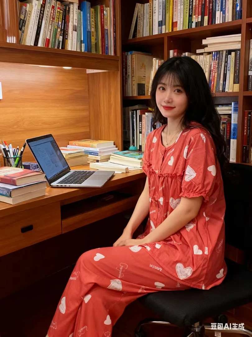 长袖休闲薄款睡衣夏季家居服套装长款卡通短袖