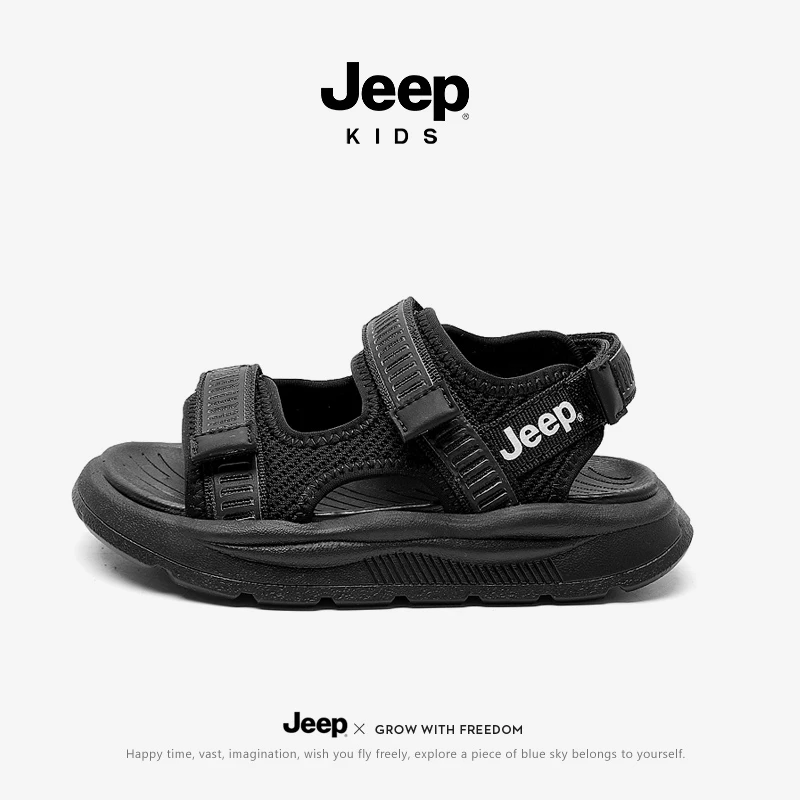 jeep男童凉鞋夏日童鞋韩版潮流软底宝宝透气夏天耐磨沙滩运动鞋