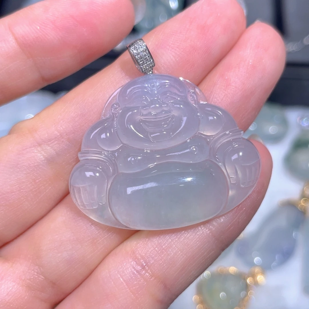 颈饰18K金镶嵌翡翠翡翠