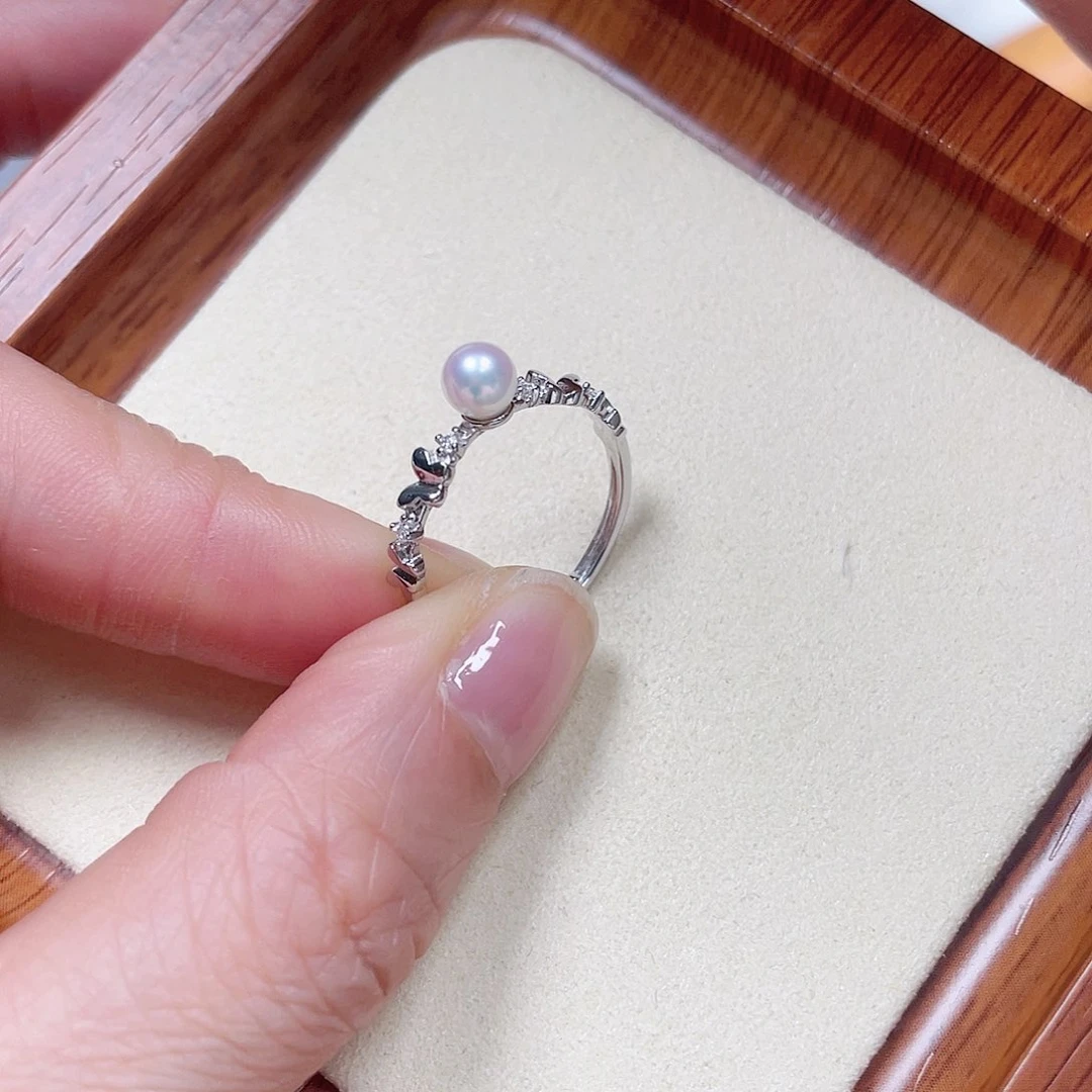 海水珍珠戒指银S925镶嵌