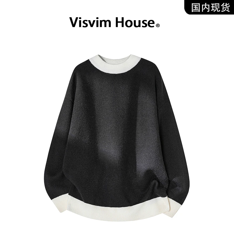 【品牌现货撤柜】VISVIM WINGS春秋季新款休闲拼色宽松保暖毛衣男潮