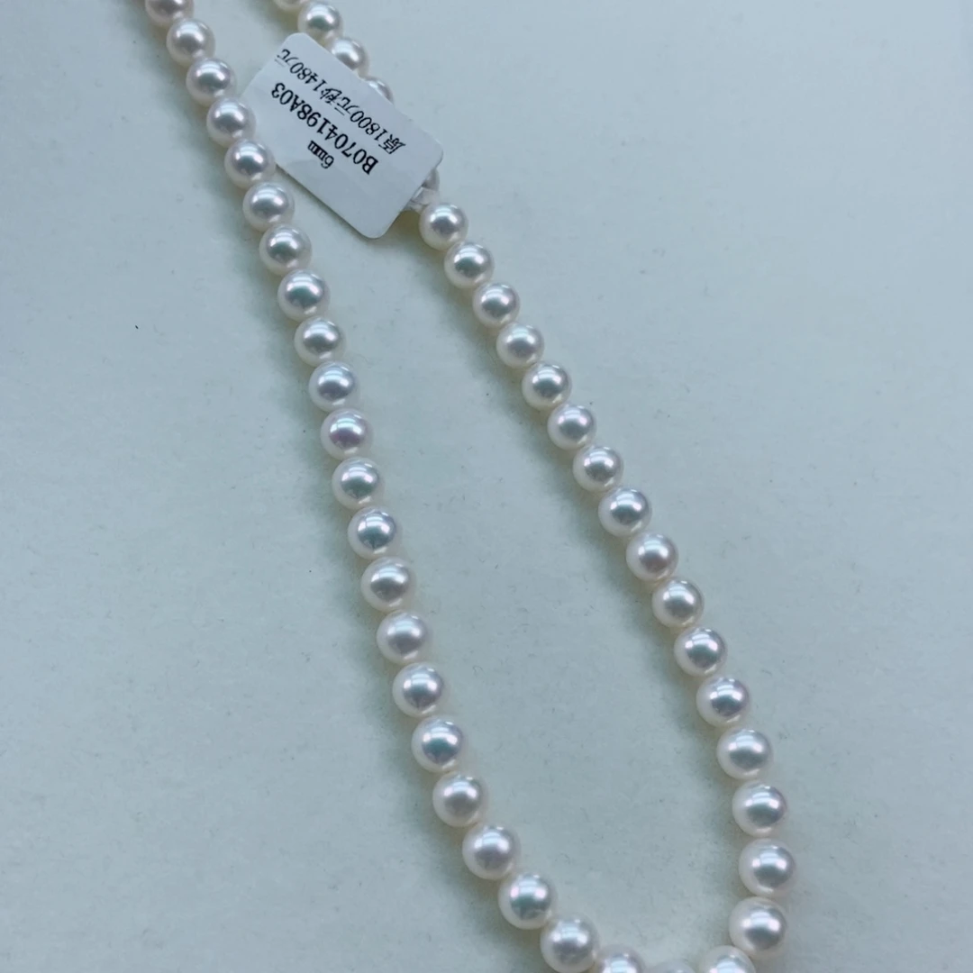 银S925镶嵌淡水珍珠6/7镜面炫彩极强光媲美海水