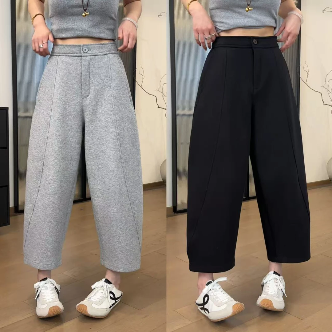 JOJO/玖了个玖 2025春 九分南瓜裤半松紧休闲裤 2502C613
