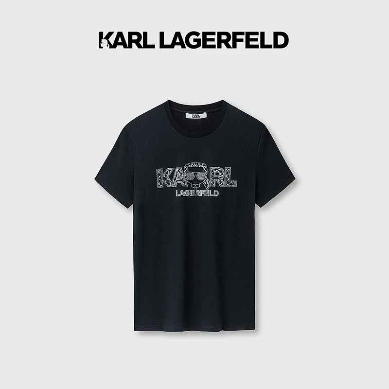 【官方男装】KARL LAGERFELD卡尔拉格斐KL钉珠T袖老佛爷M22X1705