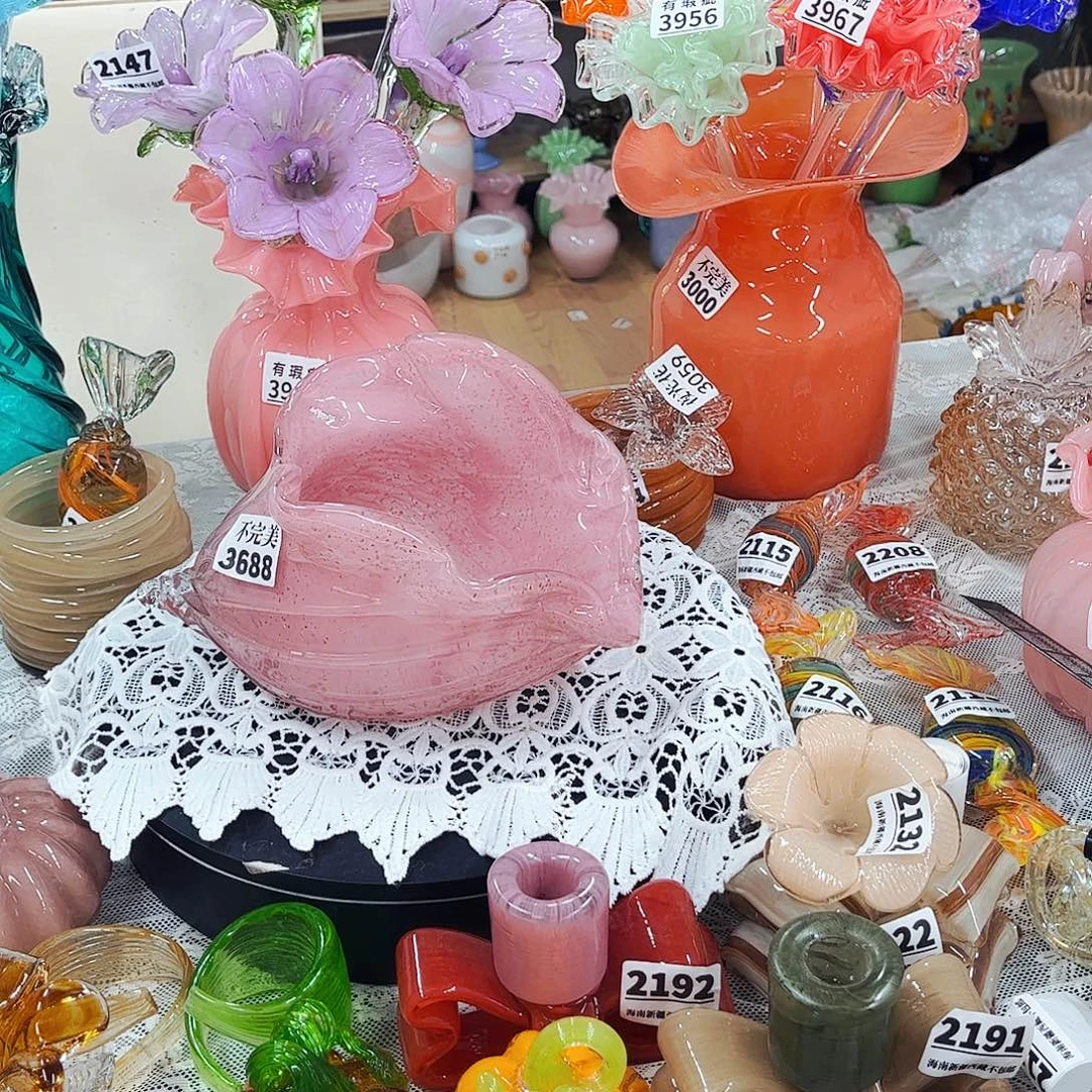 3688海螺果盘 家悦琉璃工艺品不完美