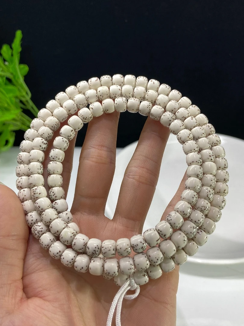 TT7606海南星月菩提108原脂原生态7x6尺寸大留白无月款手串长串